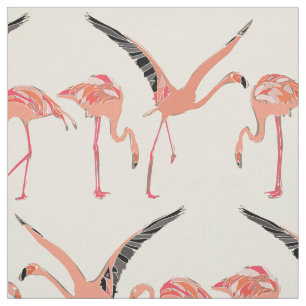 Tecido flamingos baunilha