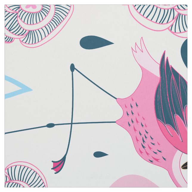 Tecido Flamingos E Flores Rosa (Modelo)