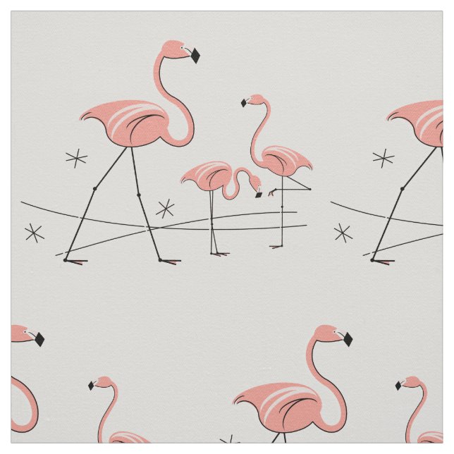 Tecido Flamingos Rosa Trio 2 grande padrão (Modelo)