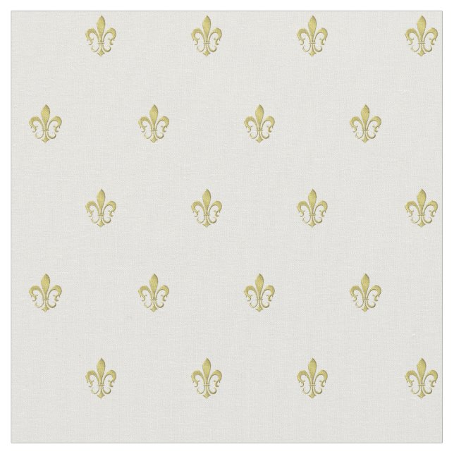 Tecido Fleur de Lis Combed Cotton, francês Dourado metáli (Detalhe)