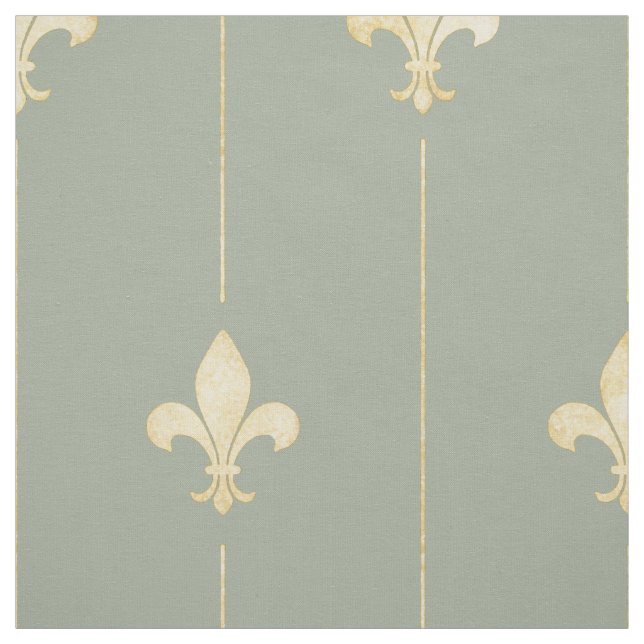 Tecido Fleur-de-Lis Dourado com faixa de linhas (grande e (Modelo)