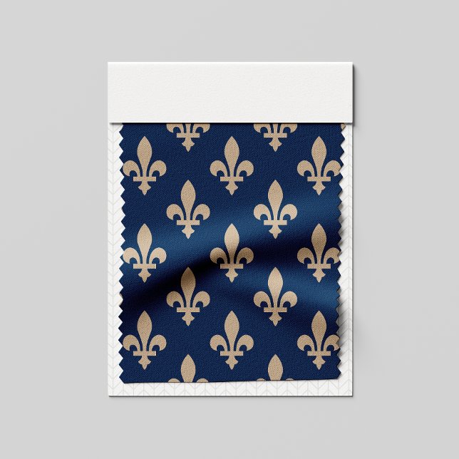 Tecido Fleur de Lis Pattern, Royal French, Cream on Blue (Criador carregado)