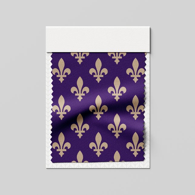Tecido Fleur de Lis Pattern, Royal French Cream on Purple (Criador carregado)