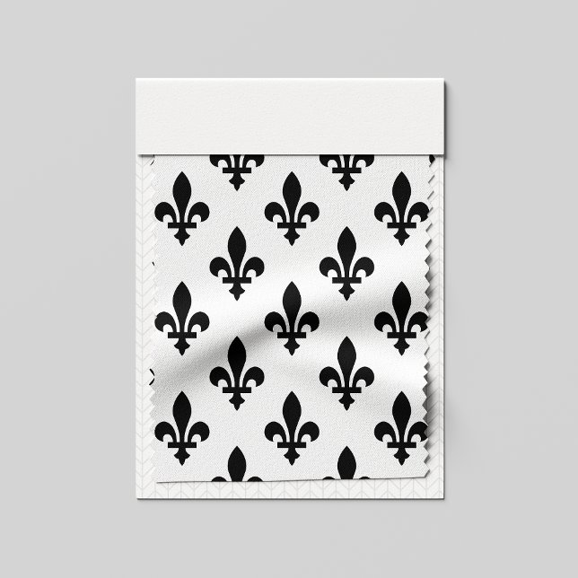 Tecido Fleur de Lis Pattern, Royal French, preto em branc (Criador carregado)