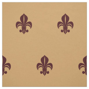 Tecido Fleur de lys french, vermelho, amarelo