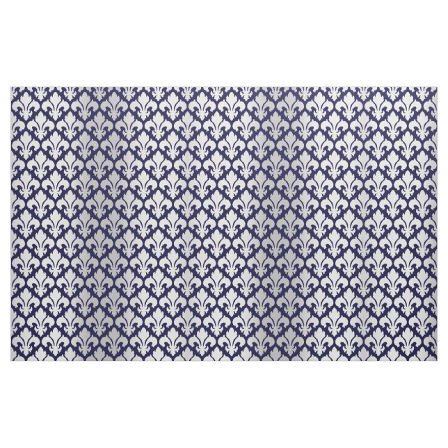 Tecido Fleurs-de-lys Silver e Blue (Fat Quarter)