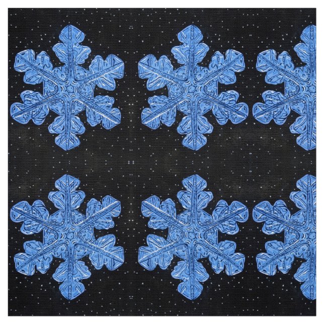Tecido Floco de neve azul (Modelo)
