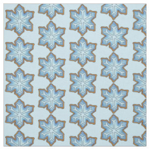 Tecido Floco de neve azul Fenda de neve Feriado de Açúcar