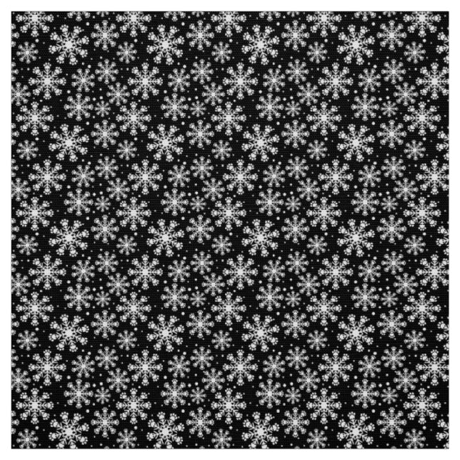 Tecido Floco de neve branco a preto com padrão de impress (Modelo)