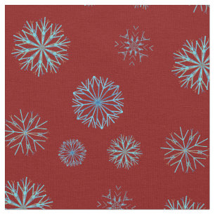 Tecido Floco de Neve de inverno Whimsical Vermelho Escuro