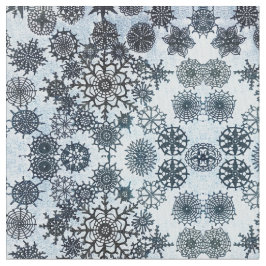 Tecido Flocos de neve brancos e pretos