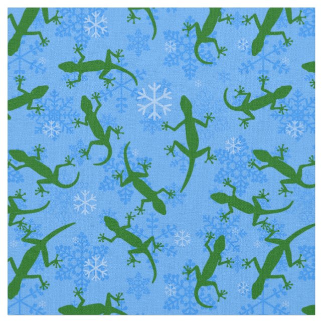 Tecido flocos de neve de répteis da geckos de natal azul (Detalhe)