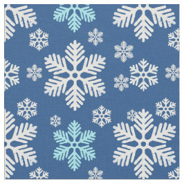 Tecido Flocos de neve em queda azul
