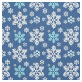 Tecido Flocos de neve em queda azul