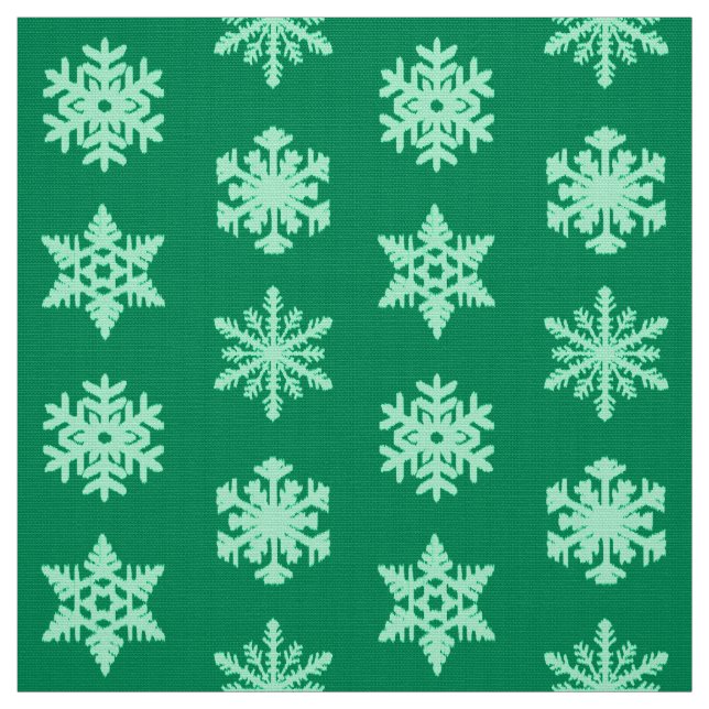 Tecido Flocos de neve Ikat - Pinho e horta verdes (Modelo)