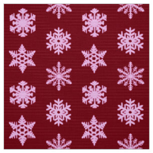 Tecido Flocos de neve Ikat - Vinho Borgonha e Rosa