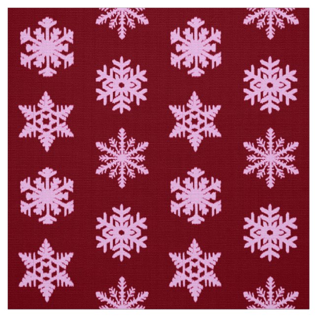 Tecido Flocos de neve Ikat - Vinho Borgonha e Rosa (Modelo)