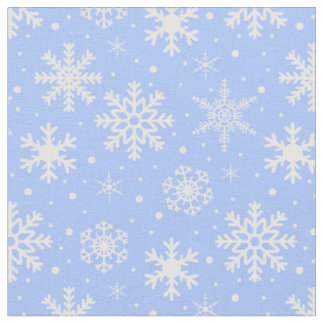 Tecido Flocos de neve no azul-gelo
