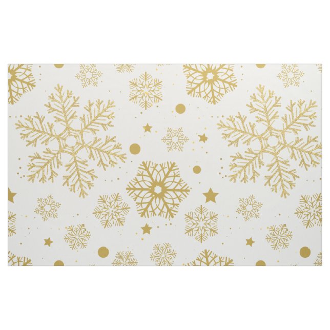 Tecido Flocos de neve ouro (Fat Quarter)