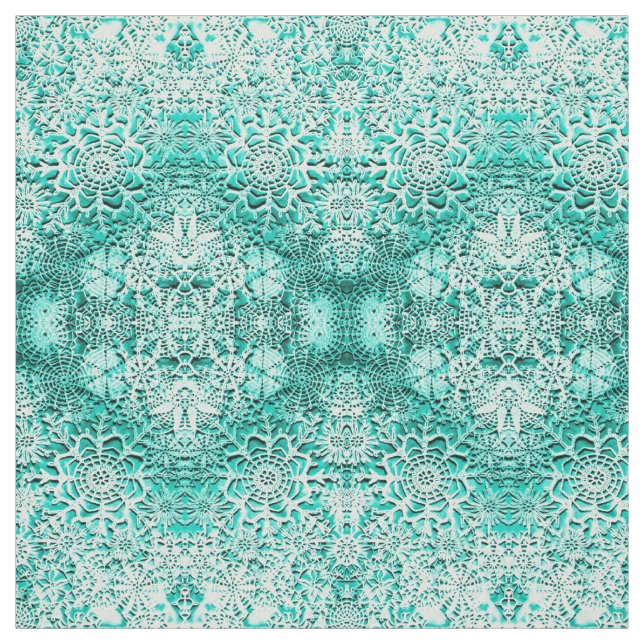 Tecido Flocos de Neve Verde Esmeralda de Lillian (Modelo)