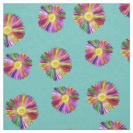 Tecido Flor Colorida Boho Floral Chic Azul