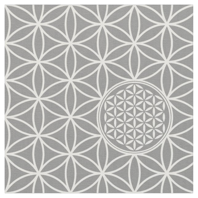 Tecido Flor da vida - branco liso sem emenda + seu backg (Detalhe)