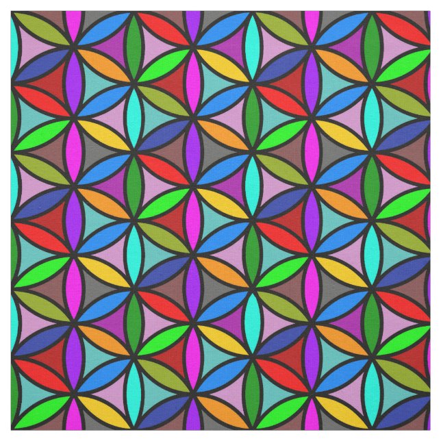Tecido Flor da vida - teste padrão sem emenda - multi (Modelo)