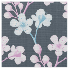 Tecido Flor de espinho rosa e azul