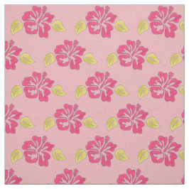 Tecido Flor de Hibisco, Ilha Tropical do Havaí, rosa