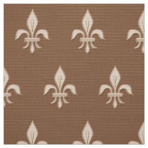 Tecido Flor de lis no bege claro no Taupe Tan