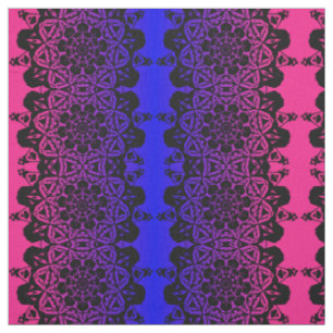 Tecido flor de mandala rosa e roxa