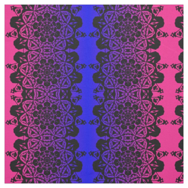 Tecido flor de mandala rosa e roxa (Modelo)
