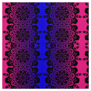 Tecido flor de mandala rosa e roxa