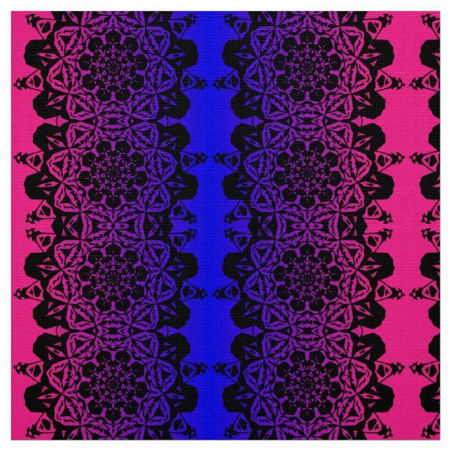 Tecido flor de mandala rosa e roxa (Modelo)