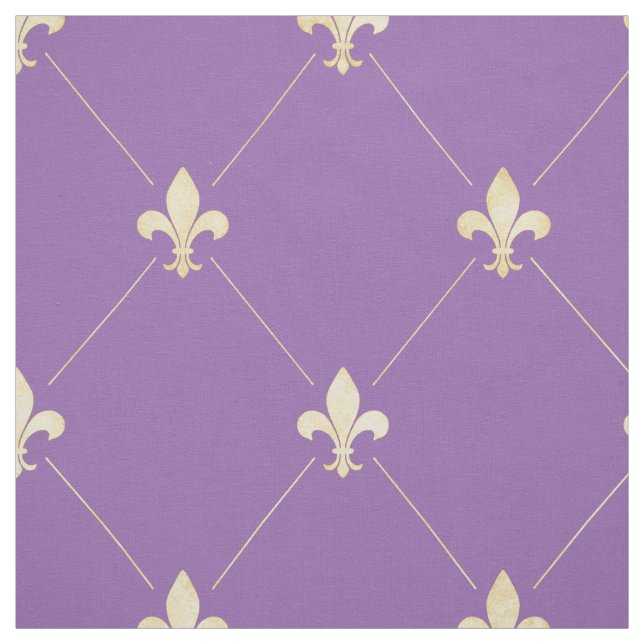 Tecido Flor Dourada pálida de Lis (grande escala) Roxo (Modelo)