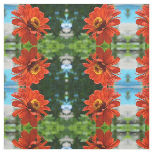 Tecido Flor floral de laranja clássico elegante (Modelo)