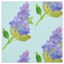 Tecido Flor Lilar Roxo Azul Aquarela