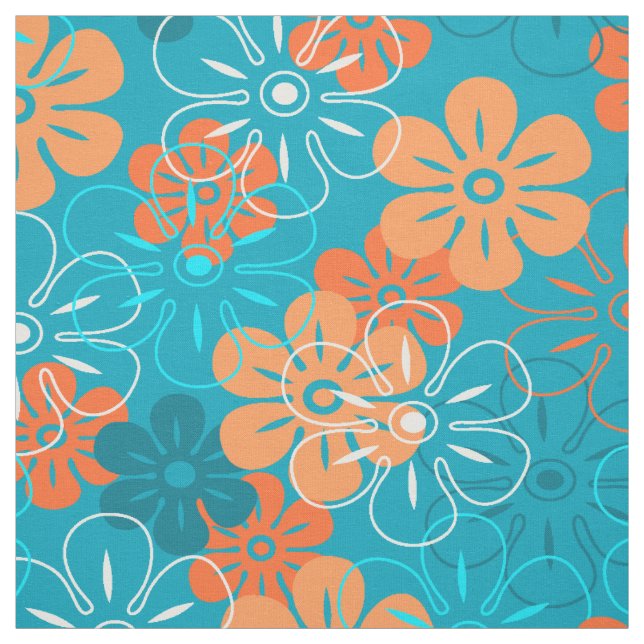 Tecido Flor Rain Havaiano Retro Floral (Modelo)