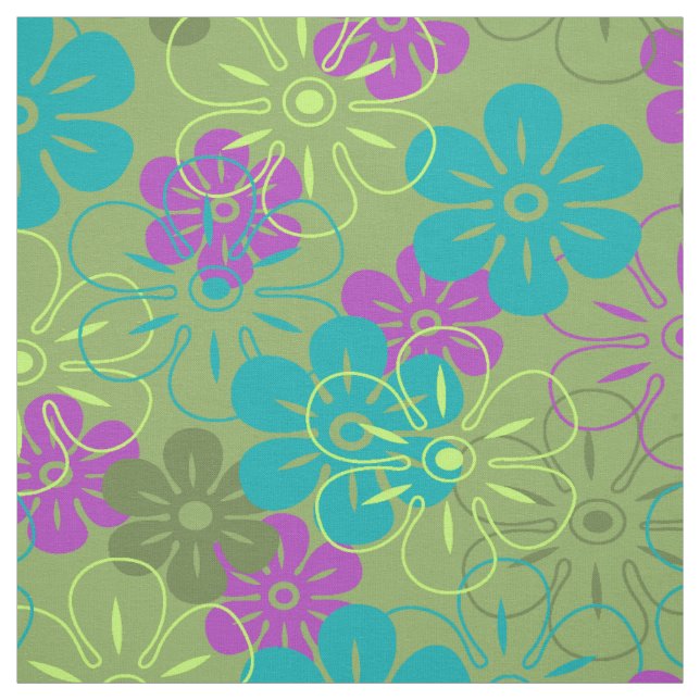 Tecido Flor Rain Havaiano Retro Floral (Modelo)
