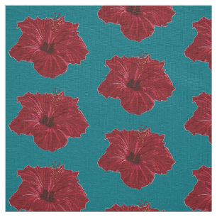 Tecido Flor vermelha do hibiscus
