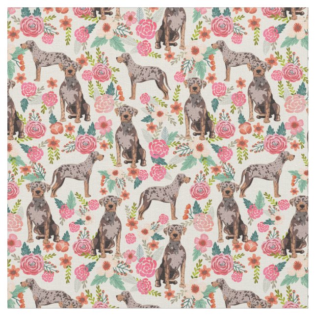 Tecido florais de cães-leopardo-da-Louisiana (Detalhe)