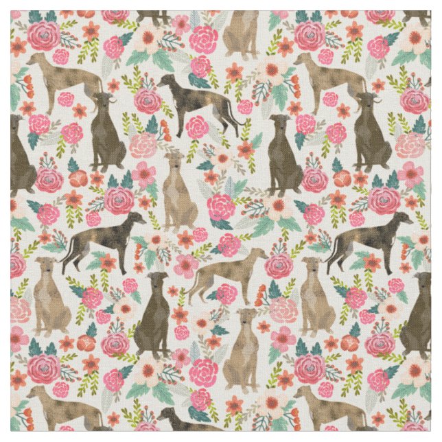 Tecido florais de galgos florais de vinagre creme (Detalhe)