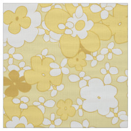 Tecido floral amarelo pastel de 60 anos