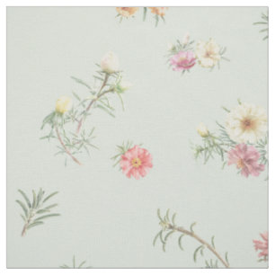 Tecido Floral Aquarela Rosa Musgo de Sálvia Suave