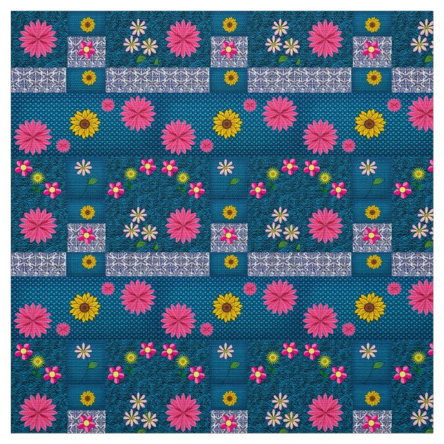Tecido Floral Azul (Modelo)