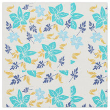 Tecido Floral Azul