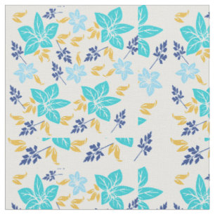 Tecido Floral Azul
