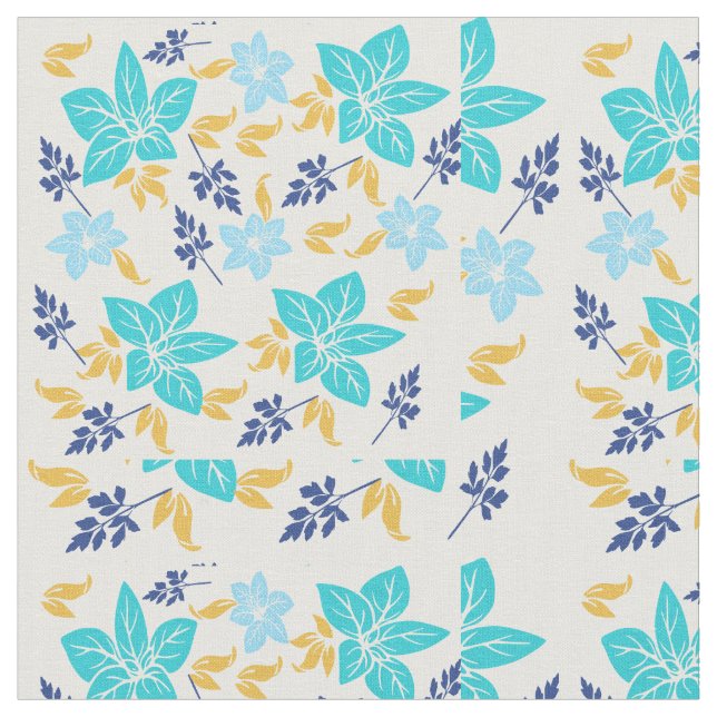 Tecido Floral Azul (Detalhe)