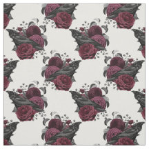 Floral Black Raven em Branco