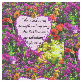 Tecido FLORAL bonito PSALM FLORAL 118:14 FOTO